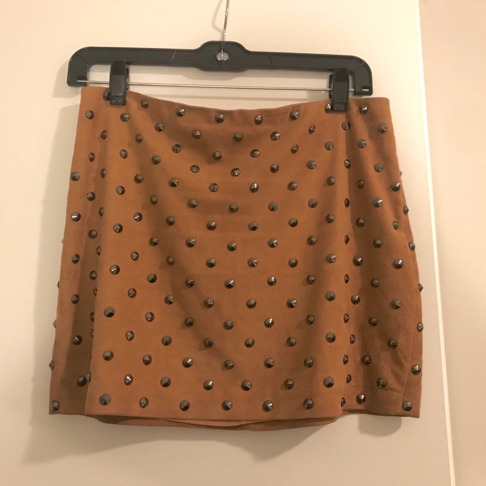 Alice and Olivia suede studded skirt